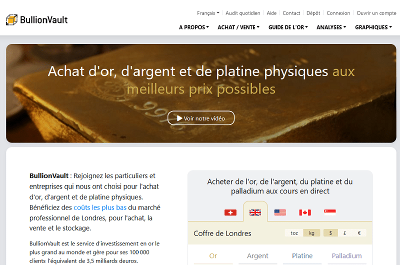 Achat d'or site BullionVault Comment acheter de l'or - BullionVault