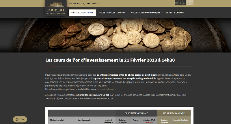 Achat d'or site Joubert Comment acheter de l'or - Joubert